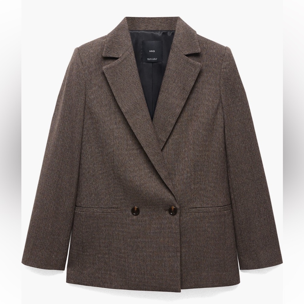 Mango Brown Chocolate Double Breasted Blazer Jacket NWT Nordstrom